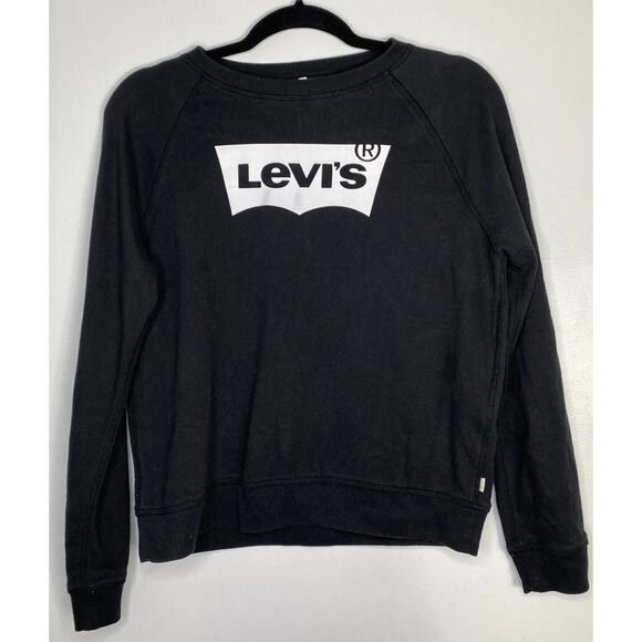 Levis M Black Graphic Ladies Sweatshirt Comfortable Fall Winter Back To School - Picture 1 of 4